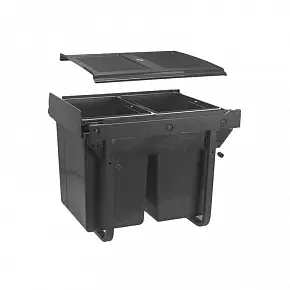 Сегрегатор для модуля 400 мм (2x20L) антрацит, без крепления фасада, с доводчиком — купить оптом и в розницу в интернет магазине GTV-Meridian.